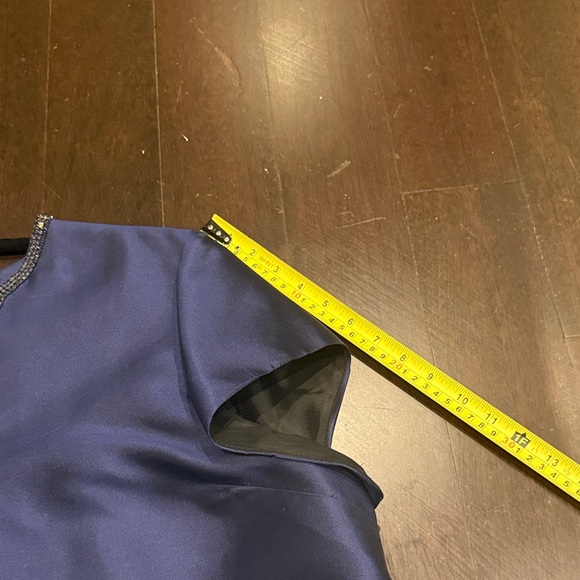 Elegant Midnight Blue Silk Dress - Picture 6 of 12